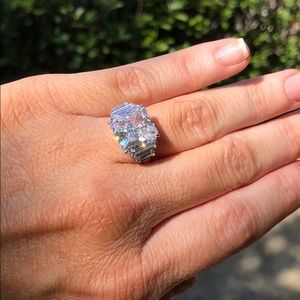 5ct Moissanite & Sterling Silver Engagement Ring